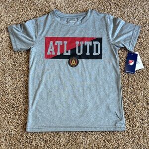 MLS Atlanta United FC Soccer Boys Logo ATL UTD Gray T-Shirt Size Medium